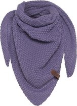 Knit Factory Coco Gebreide Omslagdoek Junior - Kindersjaal - Driehoek Sjaal - Violet - 140x60 cm