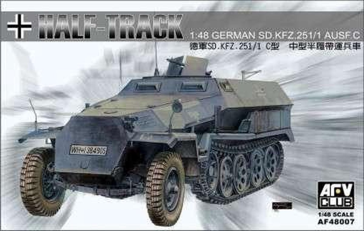 AFV Club Modelbouwpakket Militaire voertuigen - 48007 Sd.Kfz. 251/1 Ausf. C Plastic - 1:48 - Modelbouw