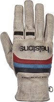 Helstons Bora Hiver Leather Beige Blue Red Motorcycle Gloves T12