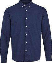 Kronstadt Overhemd Johan Oxford Washed Donkerblauw Button Down Slim Fit - M
