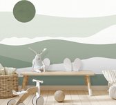 Behang Abstract sunset - green 350 x 280 cm (b x h)