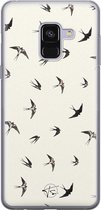 Samsung Galaxy A8 2018 siliconen hoesje - Vogels / Birds - Soft Case Telefoonhoesje - Beige - Print