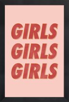 JUNIQE - Poster in houten lijst Girls Red -30x45 /Oranje & Rood