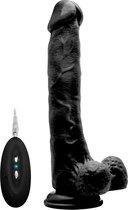 Vibrating Realistic Cock - 10" - With Scrotum - Black