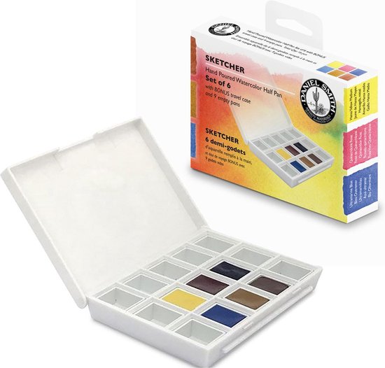 Daniel Smith Aquarel Verf - Set Aquarelverf - Watercolour Half Pan Set "Sketcher" with 6 Pans