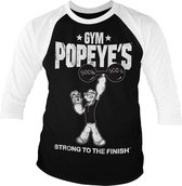 Popeye Raglan top -L- Strong To The Finish Zwart/Wit