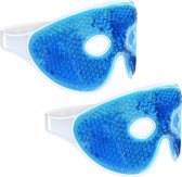 Navaris gel oogmaskers - Set van 2 herbruikbare maskers voor koud of warm gebruik - 2x hot & cold oogmasker - Verkoelend of verwarmend voor de ogen