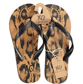 Xq Footwear Teenslipper Heren Eva Zwart/bruin Maat 45