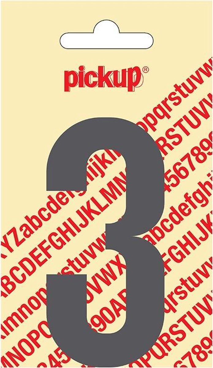 Pickup plakcijfer Nobel Grijs - 90 mm 3