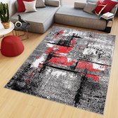 Tapiso Maya Vloerkleed Rood Grijs Woonkamer Tapijten Maat- 250x350