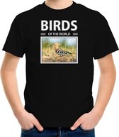 Dieren foto t-shirt Hop vogel - zwart - kinderen - birds of the world - cadeau shirt Hop vogels liefhebber S (122-128)