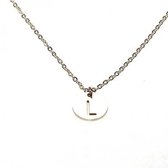 Ketting alfabet rond L - Zilver