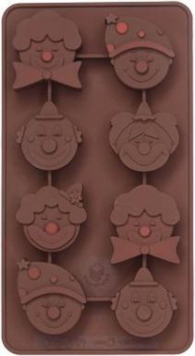 Sif Chocoflex Chocoladevorm - Siliconen - Clown - Bruin - Set-8