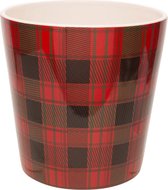 Bloempot Tartan Rood 17x17xh17cm Rond - Dolomiet (set van 3)