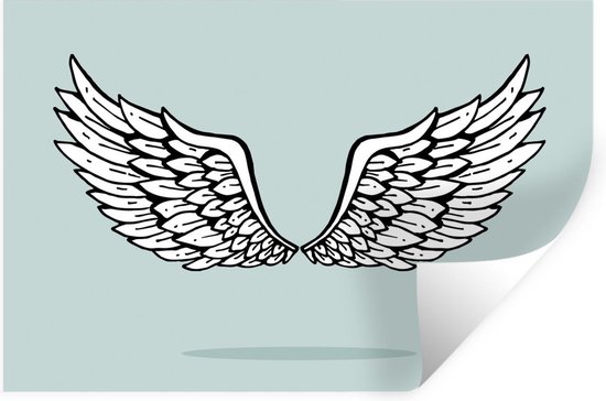 Sticker Muursticker Tattoo - Tatouage d'ailes d'ange - 60x40 cm - feuille  autocollante... | bol.com