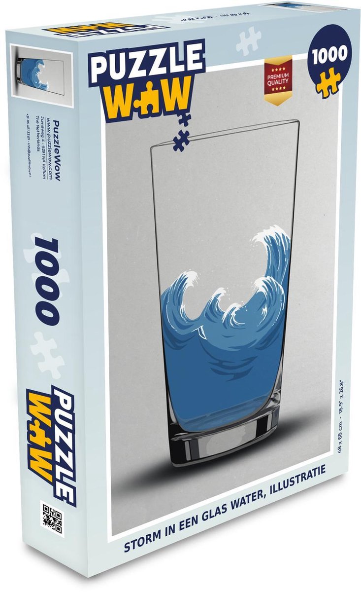 Afbeelding van product Puzzel 1000 stukjes volwassenen Zee illustraties 1000 stukjes - Storm in een glas water illustratie - PuzzleWow heeft +100000 puzzels