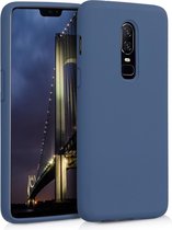 kwmobile telefoonhoesje voor OnePlus 6 - Hoesje met siliconen coating - Smartphone case in marineblauw