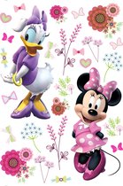 Disney muursticker Minnie Mouse & Katrien Duck roze, paars en wit - 600119 - 42,5 x 65 cm