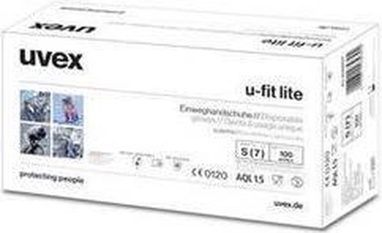 Gants jetables Uvex u-fit line en nitrile, 100 pièces S