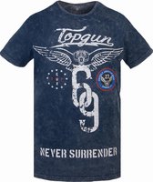 Top Gun ® T-shirt "Never Surrender" blauw