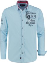 Camp David ® shirt met patroonprint en artworks, lichtblauw