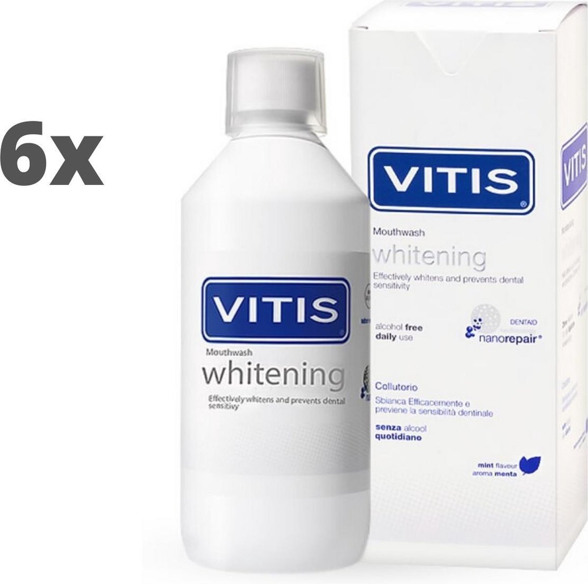 Goedkoopste 6x Vitis Whitening Mondspoelmiddel - Voordeelpakket