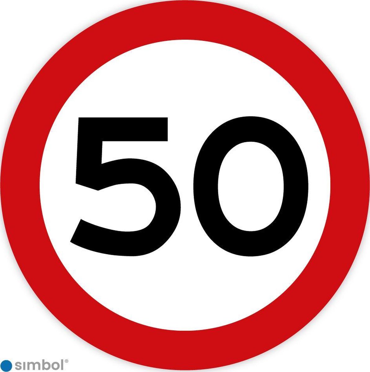Simbol - Stickers 50 km - Maximaal 50 km/u - Duurzame Kwaliteit - Formaat ø 5 cm.