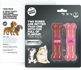 TastyBone - Twinpack Breakfast - Beef Sausage & Bacon - Toy - Hond - Kauwspeelgoed - Vegan