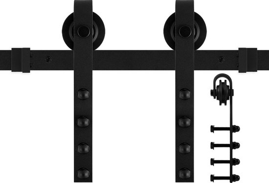 Système de porte coulissante GPF Raskas noir 150cm