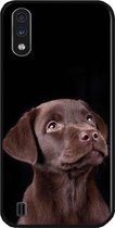 ADEL Siliconen Back Cover Softcase Hoesje voor Samsung Galaxy A01 - Labrador Retriever Hond Bruin