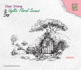 IFS012 Nellie Snellen Clearstamp Scene oud huis stempel old house - achtergrond