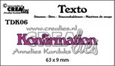 Crealies Texto snijmal Konfirmation