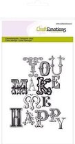 CraftEmotions stempel A6 - achtergrond you make me happy