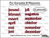 Crealies For journalzz & plannerzz snijmal - Maanden NL