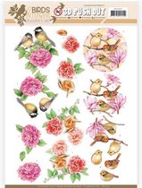 3D Pushout - Jeanine's Art - Birds and Flowers - Pink birds