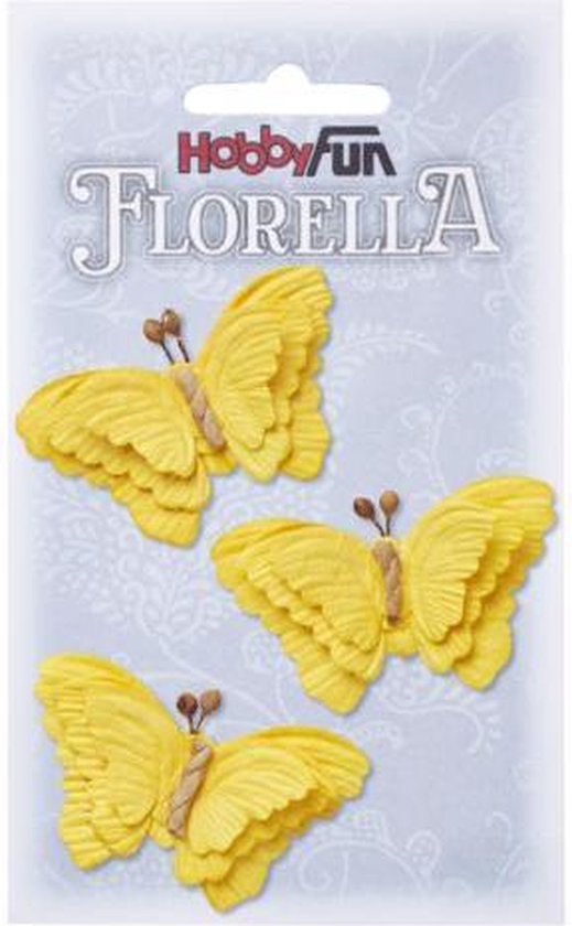 FLORELLA-Vlinders gelb, 6cm
