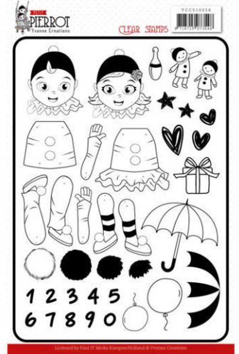 Yvonne Creations - Clearstamp - Petit Pierrot - YCCS10056