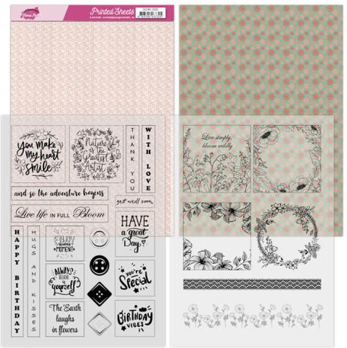Mica Sheets - Floral Pink van Card Deco Color