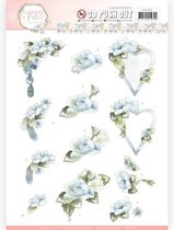 Feuille d'expression 3D - Precious Marieke - Fleurs en pastel - Blue Dreams