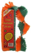 Crepeguirlande brandvertragend oranje/groen 24m