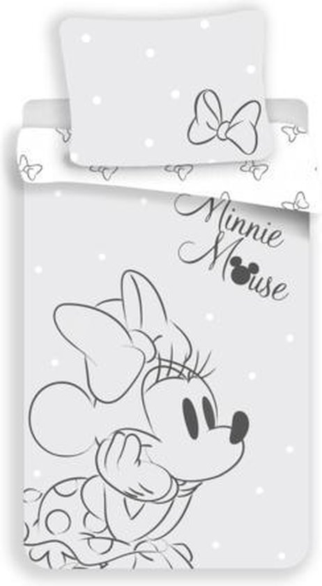 Dekbedovertrek Minnie Mouse bogen grijs