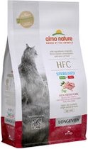 Almo Nature - HFC Longevity Sterilized brokken voor oudere gecastreerde / gesteriliseerde katten - zeebaars en zeebrasem of varkensvlees - 1,2kg, 300gr - Varkensvlees, Gewicht: 1,2kg