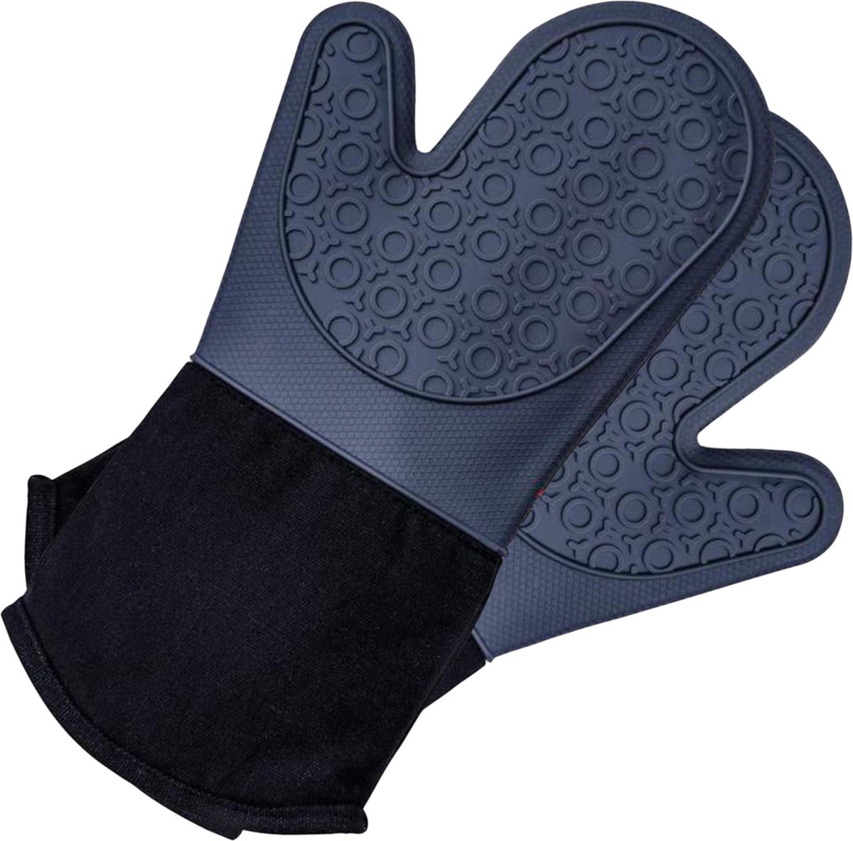 GeoTin Siliconen Ovenwanten - Ovenhandschoenen - BBQ handschoenen - Hittebestendig - BBQ Accesoires - 2 Stuks - Zwart - GeoTin
