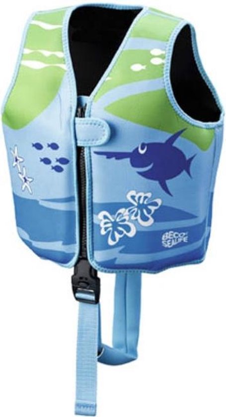 Beco Sealife – Zwemvest kind – Drijfvest voor kinderen van 18-30 kg – Maat M - Blauw/Groen