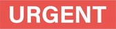 Urgent sticker 200 x 50 mm, oranje/wit