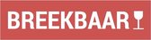 Breekbaar sticker 165 x 55 mm, rood/wit