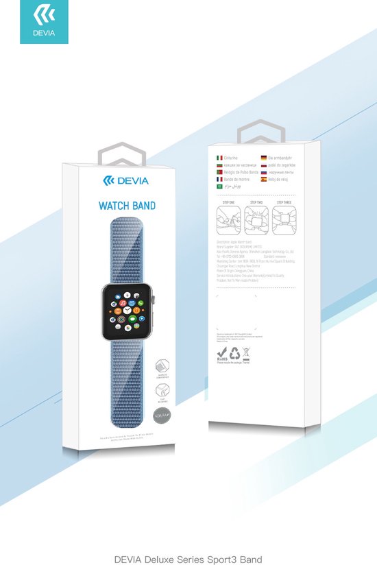 Canvas / Stoffen Armband Voor Apple Watch Series 1,2,3 \u0026 4 - 42 MM \u0026 44 MM  Horloge | bol.com