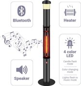 BluMill 3 in 1 Heater - Staande Terrasverwarmer - Terrasverwarmer Elektrisch - Heater Elektrisch - met LED en Bluetooth speaker