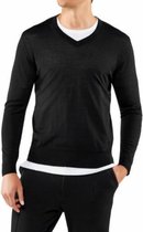 FALKE Trui V-Hals Merinowol Heren 60126 3000 black - Zwart 3000 black Heren - M
