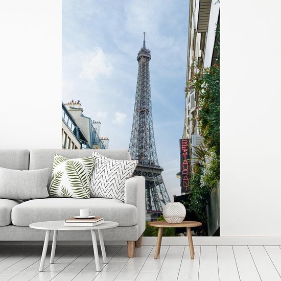 Behang - Fotobehang Eiffeltoren - Parijs - Plant - Breedte 160 cm x hoogte  240 cm | bol.com